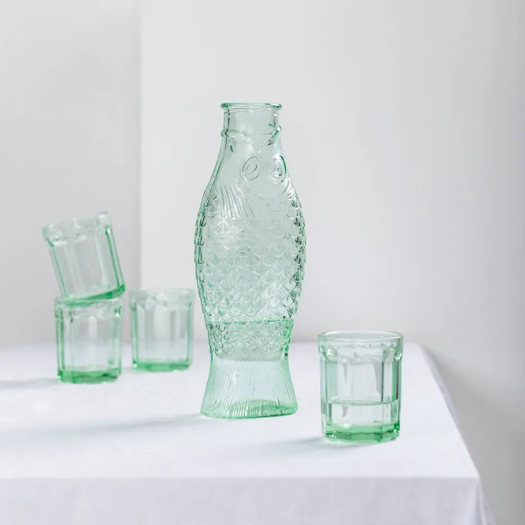  SERAX Karaffen Serax | Glasflasche Fish & Fish | Grün 29 Cm