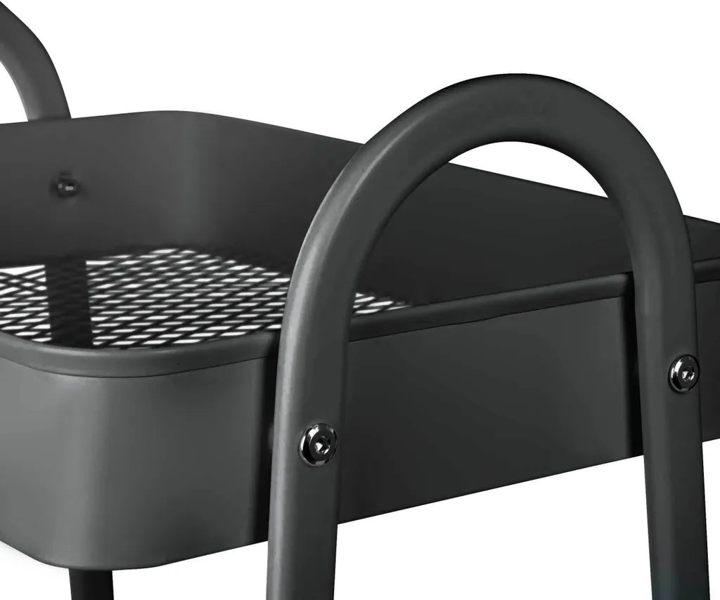  ONVAYA® Servierwagen Silvio | Beistellwagen | Dunkelgrau | 30,5 X 45 X 77 Cm | 3 Fächer | Multifunktionswagen | Transportwagen | Allzweckwagen | Küchentrolley | Nischenregal