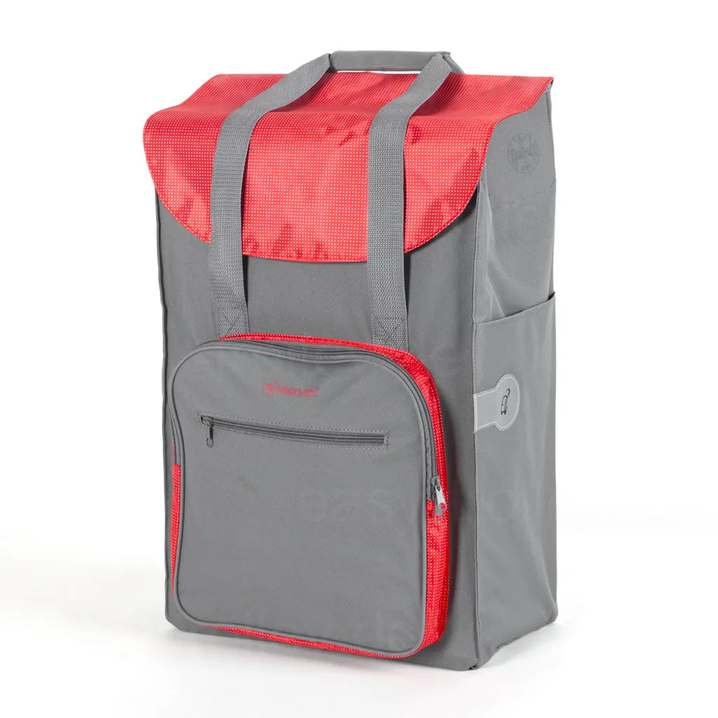  Andersen Einkaufstrolley Royal Mit Metallspeichenrad 25 Cm Und 45 Liter Einkaufstasche Wismar Grau/rot Mit Kühlfach, Stahlgestell Klappbar