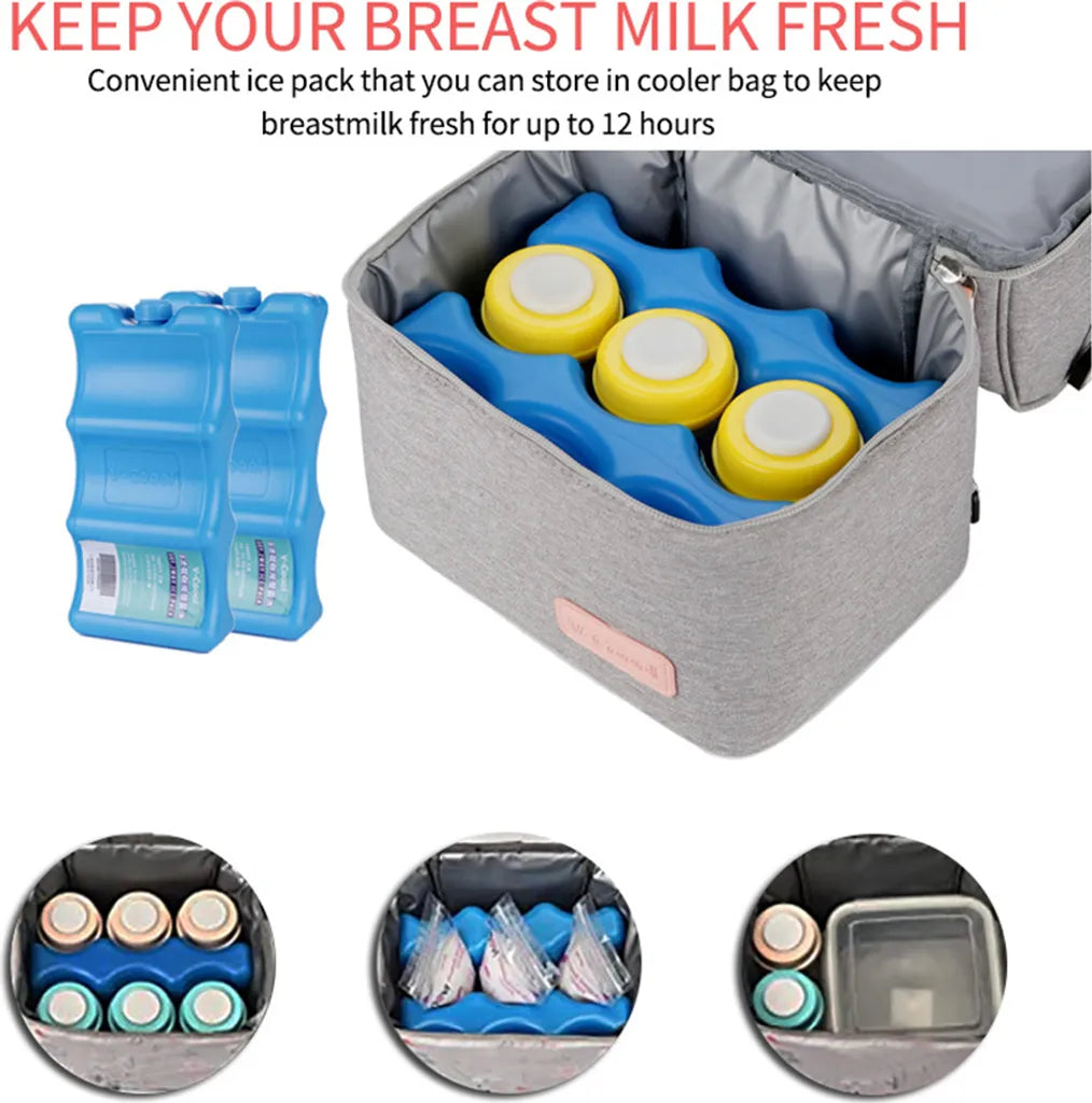  Kühltasche Für Muttermilch, Babyflasche, Wasserdicht, Für Gefrierschrank, Mama, Reiserucksack, Tragbar, Wärmeisoliert, Lunchbox Für Damen, Herren, Kinder, Große Kapazität, Handtasche,Grey